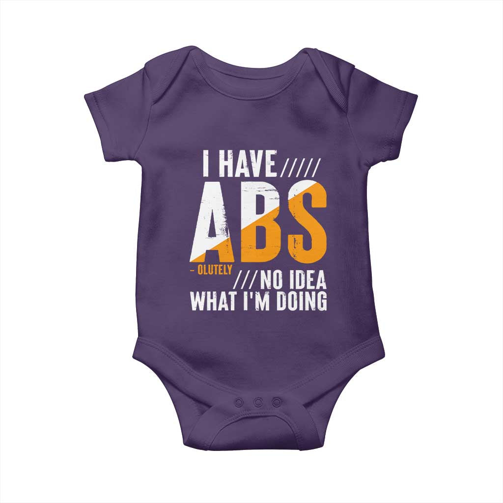 Gymer Baby Onesie I Have Abs-olutely No Idea What I'm Doing TS09 Purple Print Your Wear