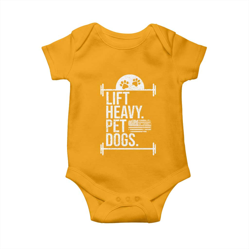 Gymer Dog Lover Baby Onesie Lift Heavy Pet Dogs TS09 Gold Print Your Wear