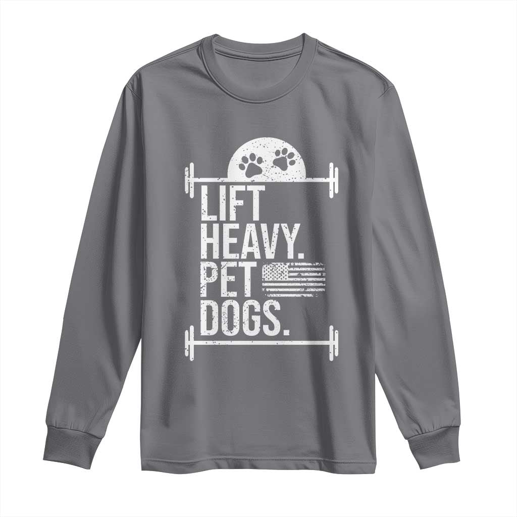 Gymer Dog Lover Long Sleeve Shirt Lift Heavy Pet Dogs TS09 Charcoal Print Your Wear