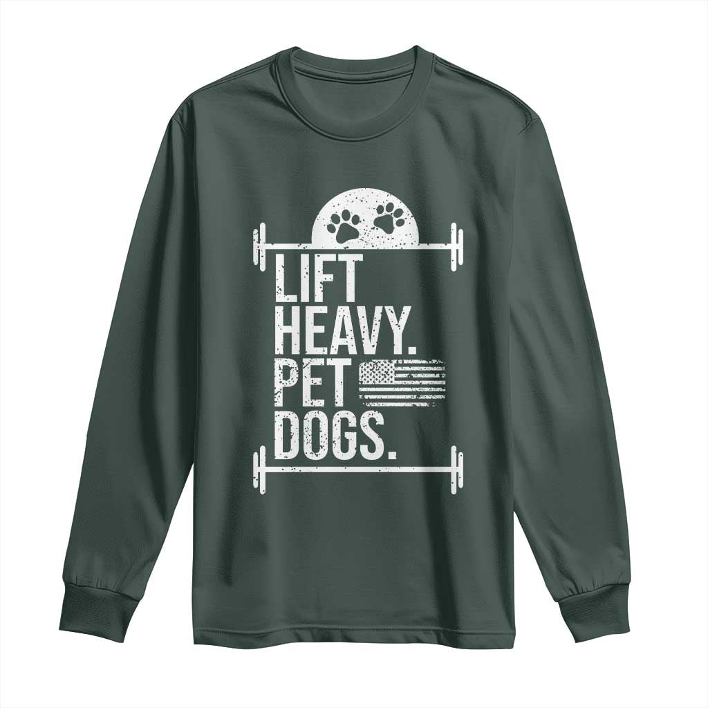 Gymer Dog Lover Long Sleeve Shirt Lift Heavy Pet Dogs TS09 Dark Forest Green Print Your Wear