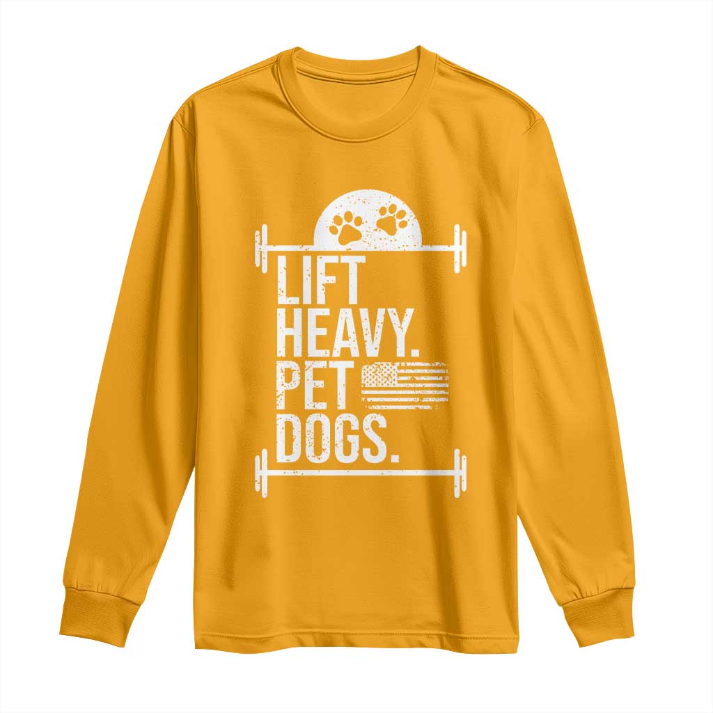 Gymer Dog Lover Long Sleeve Shirt Lift Heavy Pet Dogs TS09 Gold Print Your Wear