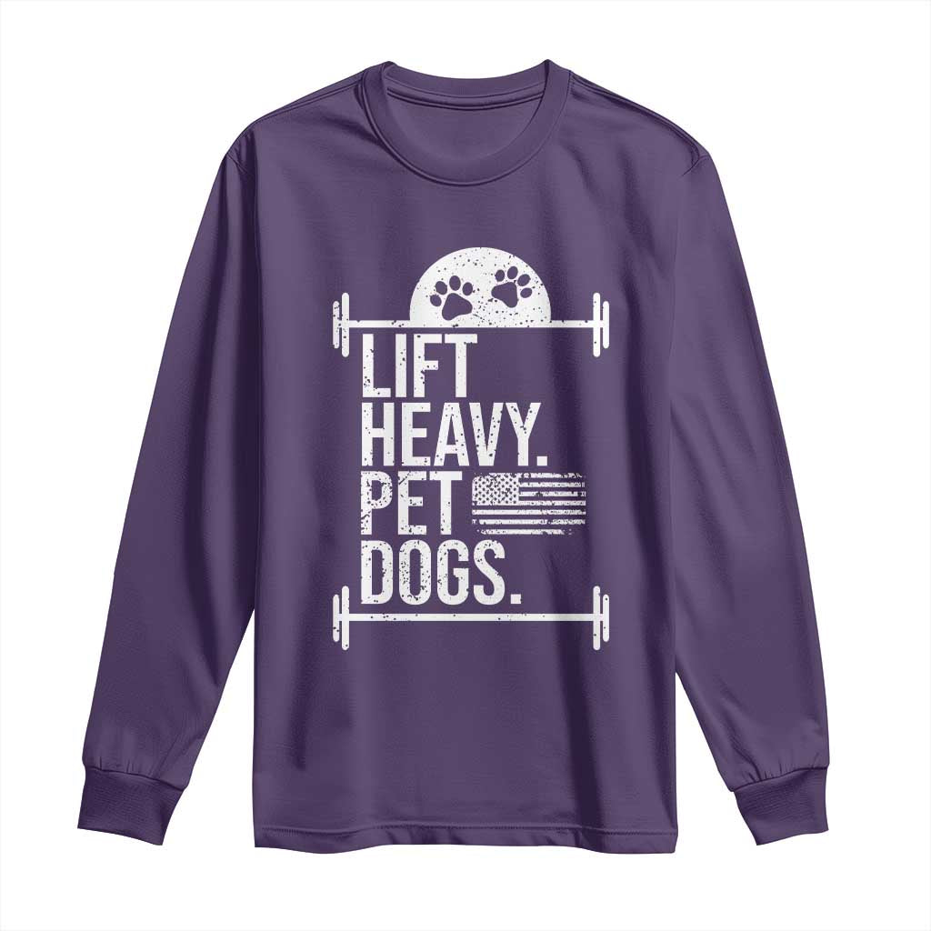 Gymer Dog Lover Long Sleeve Shirt Lift Heavy Pet Dogs TS09 Purple Print Your Wear