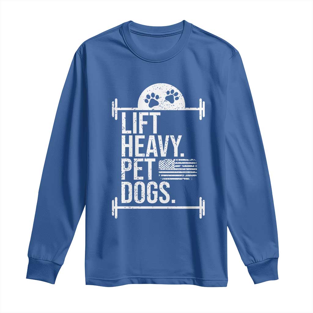 Gymer Dog Lover Long Sleeve Shirt Lift Heavy Pet Dogs TS09 Royal Blue Print Your Wear