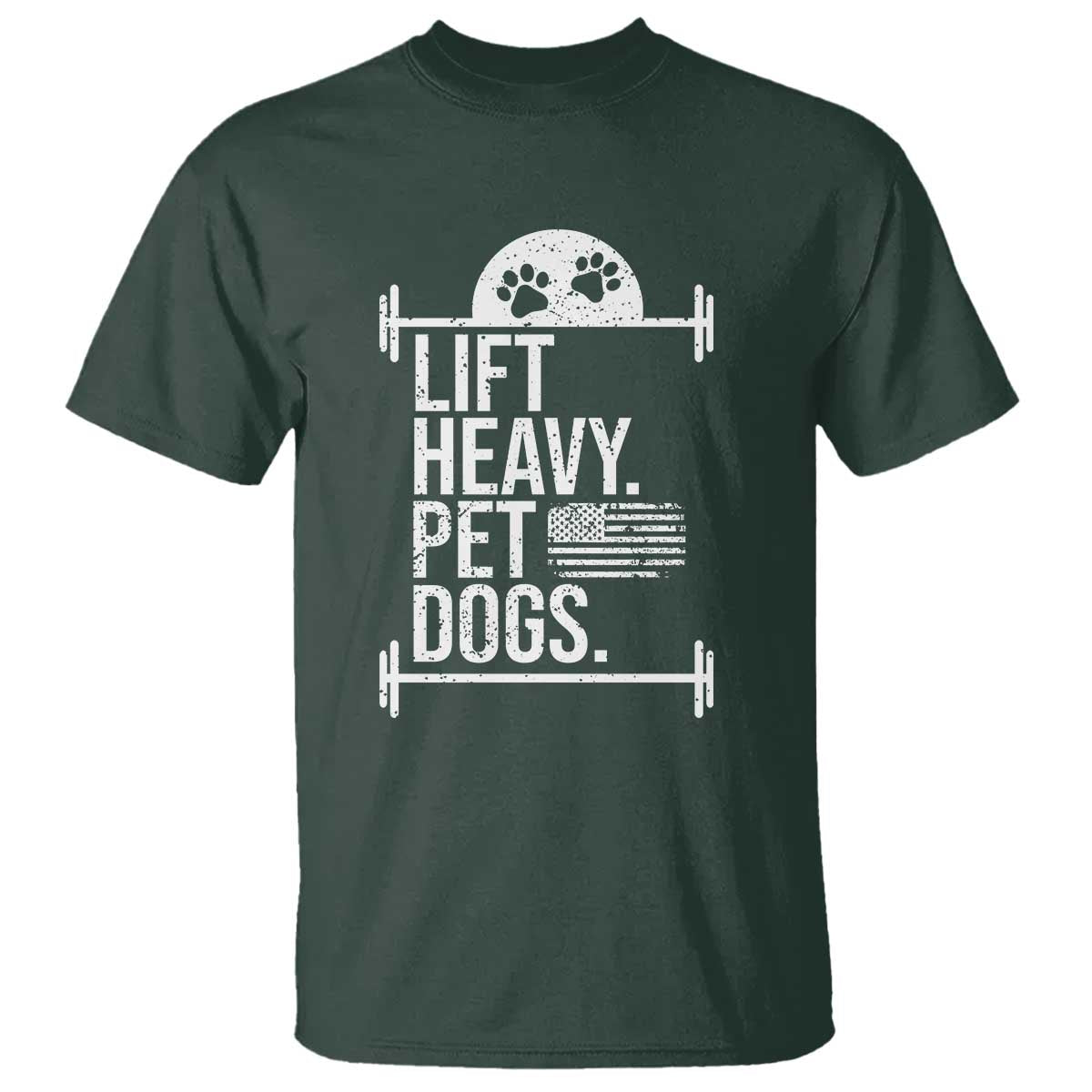 Gymer Dog Lover T Shirt Lift Heavy Pet Dogs TS09 Dark Forest Green Print Your Wear