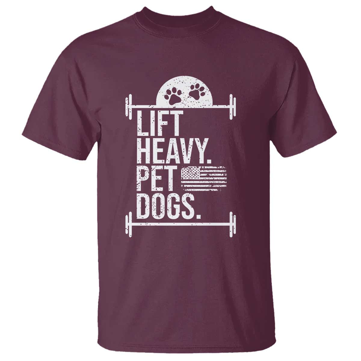 Gymer Dog Lover T Shirt Lift Heavy Pet Dogs TS09 Maroon Print Your Wear