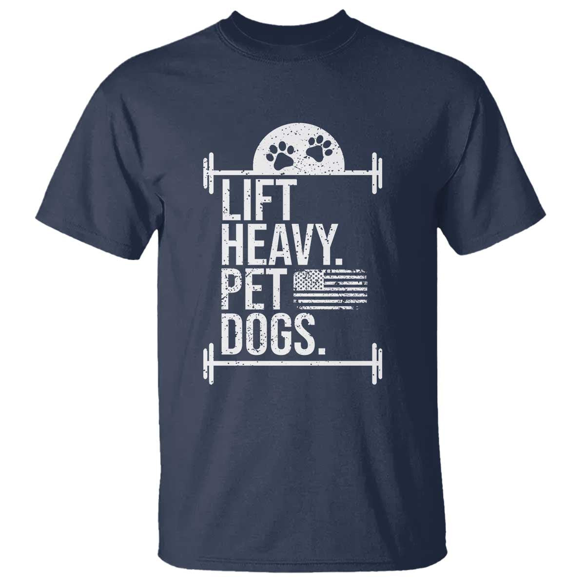 Gymer Dog Lover T Shirt Lift Heavy Pet Dogs TS09 Navy Print Your Wear