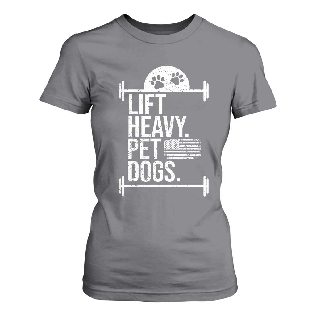 Gymer Dog Lover T Shirt For Women Lift Heavy Pet Dogs TS09 Charcoal Print Your Wear