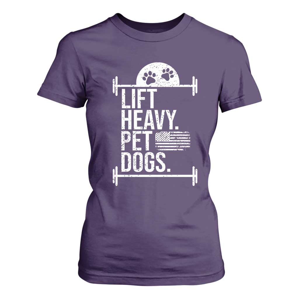 Gymer Dog Lover T Shirt For Women Lift Heavy Pet Dogs TS09 Purple Print Your Wear