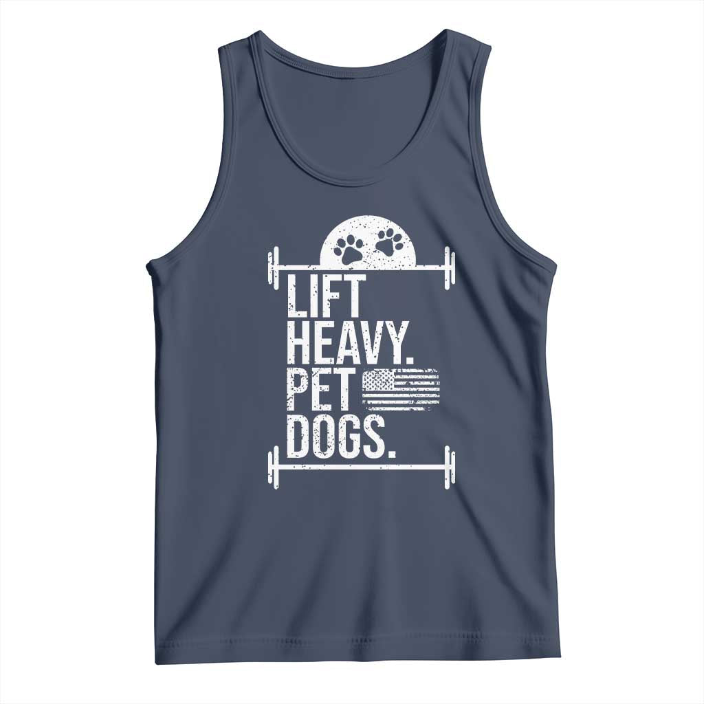 Gymer Dog Lover Tank Top Lift Heavy Pet Dogs TS09 Navy Print Your Wear