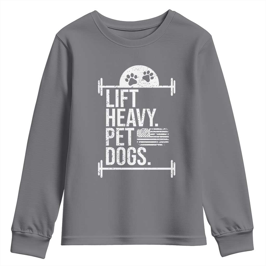 Gymer Dog Lover Youth Sweatshirt Lift Heavy Pet Dogs TS09 Charcoal Print Your Wear