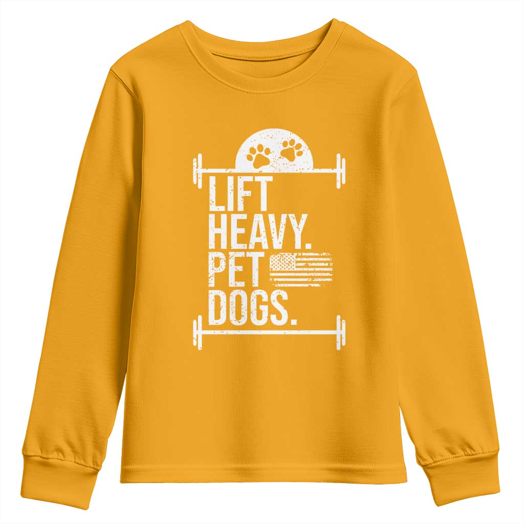 Gymer Dog Lover Youth Sweatshirt Lift Heavy Pet Dogs TS09 Gold Print Your Wear