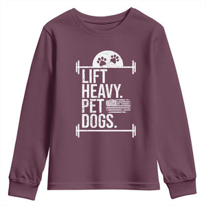 Gymer Dog Lover Youth Sweatshirt Lift Heavy Pet Dogs TS09 Maroon Print Your Wear