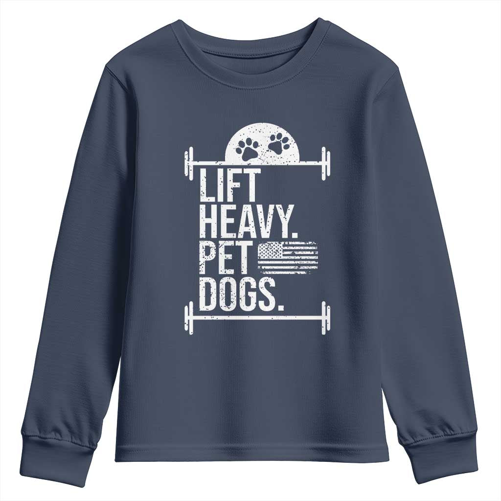 Gymer Dog Lover Youth Sweatshirt Lift Heavy Pet Dogs TS09 Navy Print Your Wear