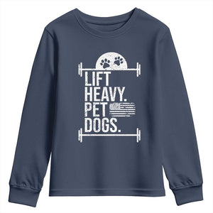 Gymer Dog Lover Youth Sweatshirt Lift Heavy Pet Dogs TS09 Navy Print Your Wear