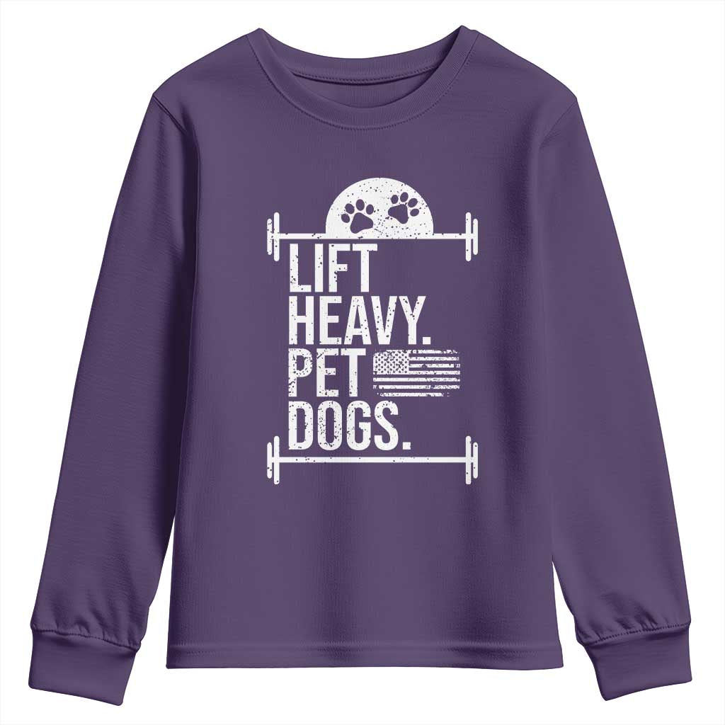 Gymer Dog Lover Youth Sweatshirt Lift Heavy Pet Dogs TS09 Purple Print Your Wear
