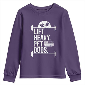 Gymer Dog Lover Youth Sweatshirt Lift Heavy Pet Dogs TS09 Purple Print Your Wear