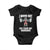 Funny Workout Baby Onesie I Work Out So I Can Eat Garbage Raccoon TS09 Black Print Your Wear