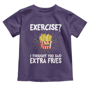 Funny Workout Baby Shirt Exercise? I Thought You Said Extra Fries TS09 Purple Print Your Wear