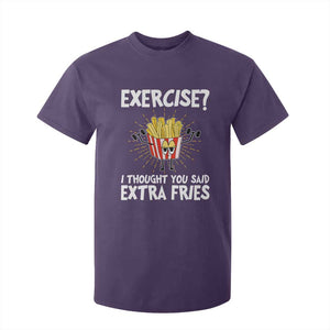 Funny Workout T Shirt For Kid Exercise? I Thought You Said Extra Fries TS09 Purple Print Your Wear