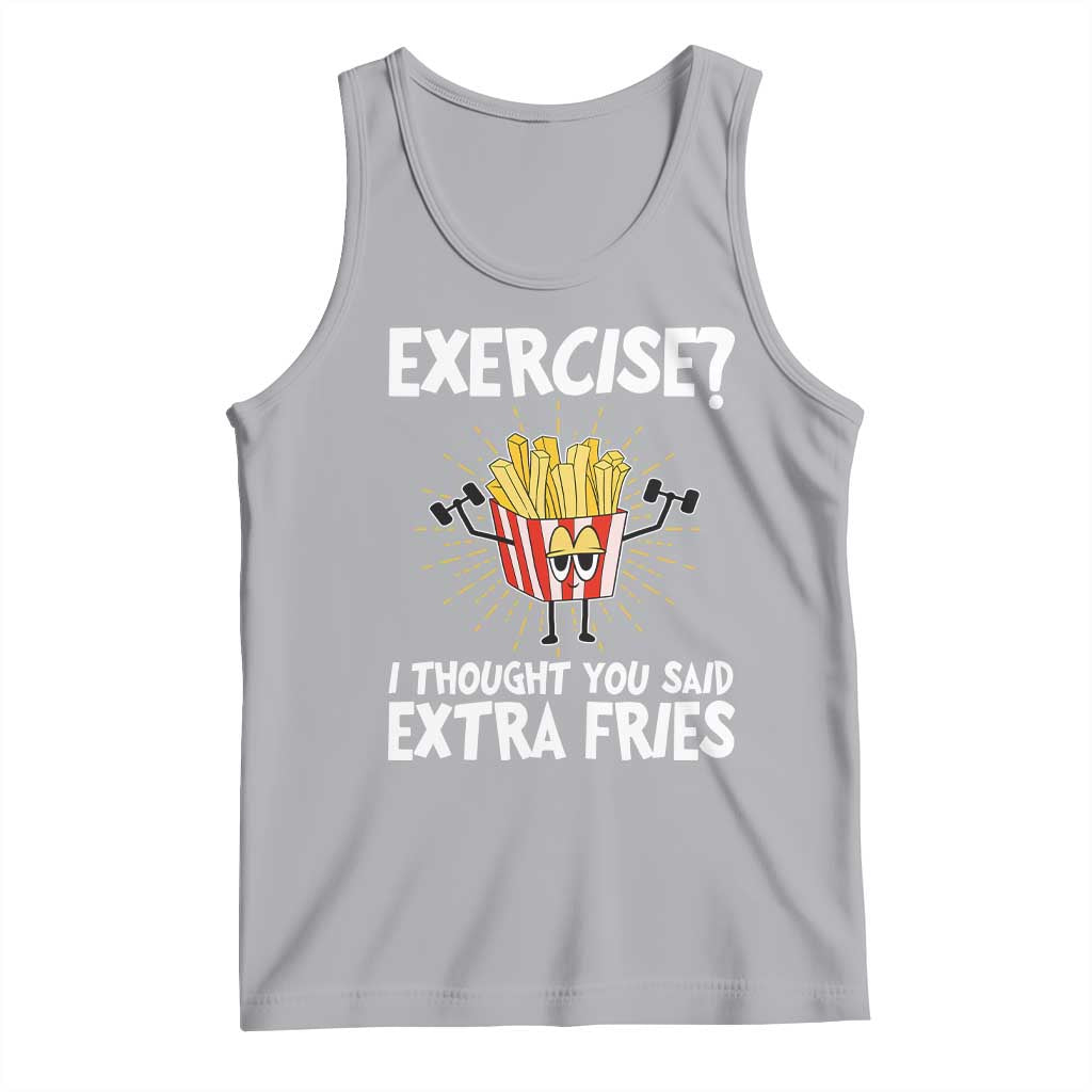 Funny Workout Tank Top Exercise? I Thought You Said Extra Fries TS09 Athletic Heather Print Your Wear