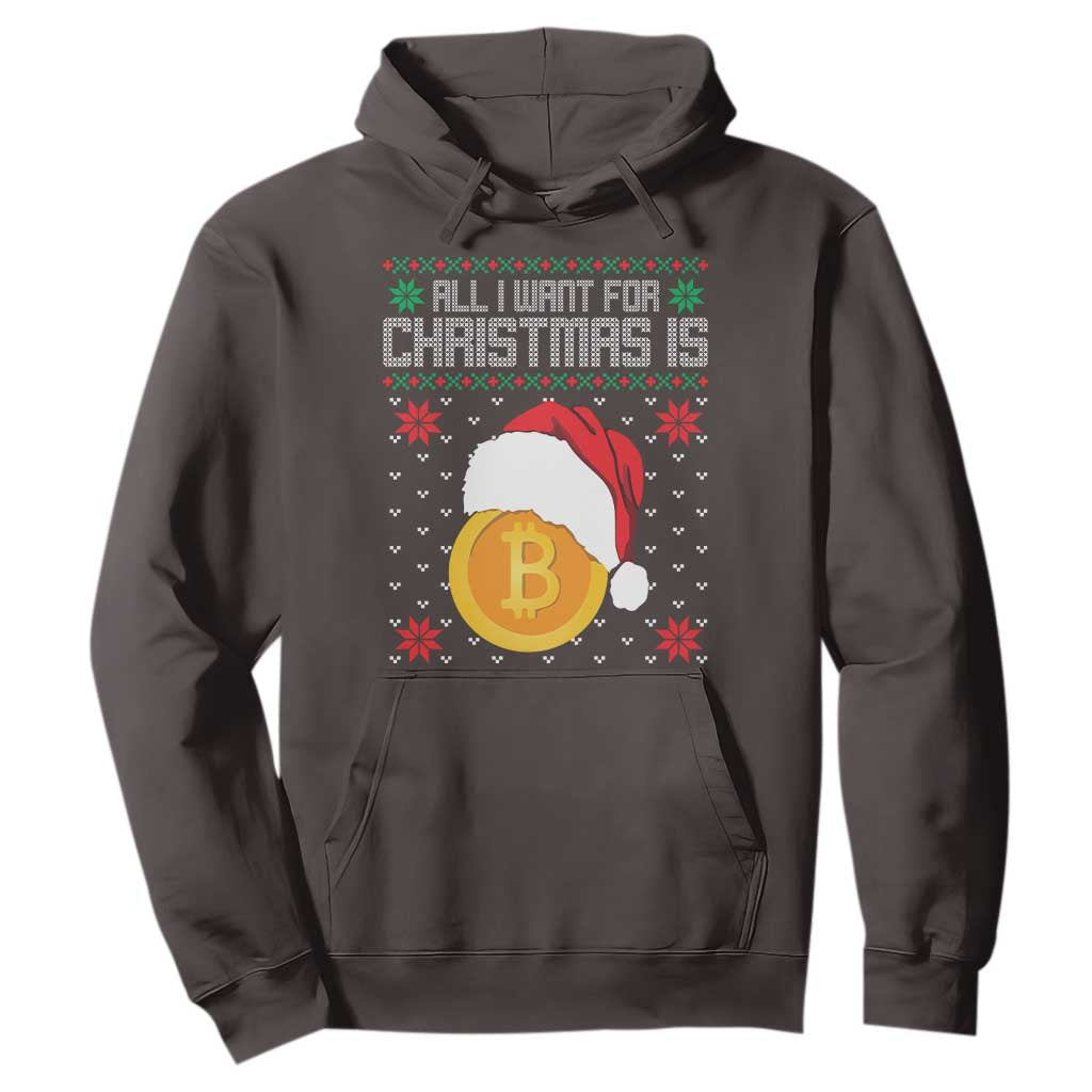 Funny All I Want For Christmas Is Bitcoin Hoodie TS09 Dark Chocolate Print Your Wear