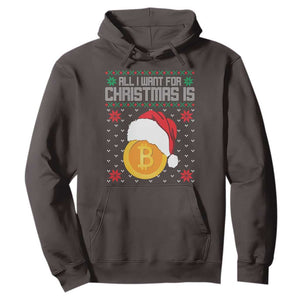 Funny All I Want For Christmas Is Bitcoin Hoodie TS09 Dark Chocolate Print Your Wear