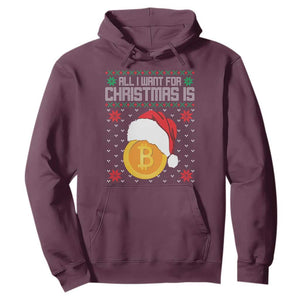 Funny All I Want For Christmas Is Bitcoin Hoodie TS09 Maroon Print Your Wear