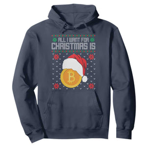 Funny All I Want For Christmas Is Bitcoin Hoodie TS09 Navy Print Your Wear