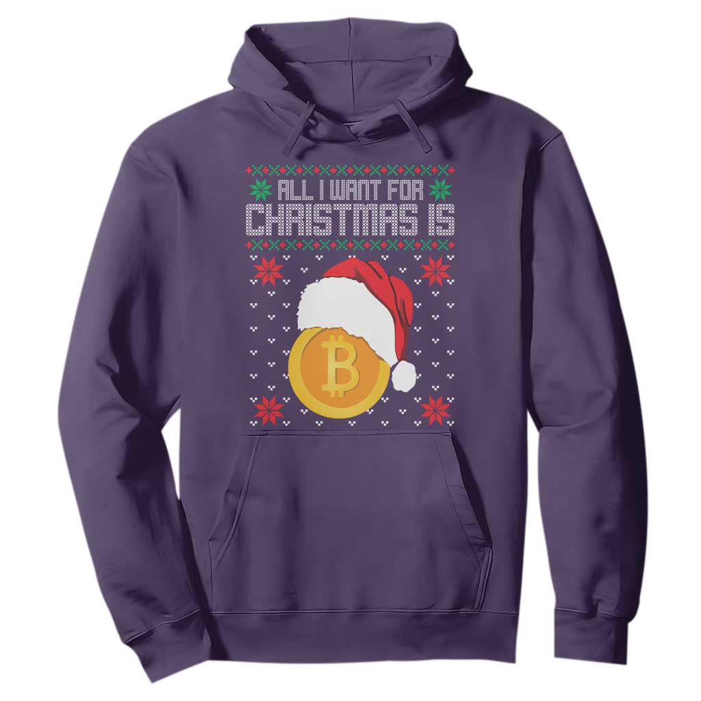 Funny All I Want For Christmas Is Bitcoin Hoodie TS09 Purple Print Your Wear