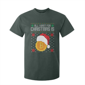 Funny All I Want For Christmas Is Bitcoin T Shirt For Kid TS09 Dark Forest Green Print Your Wear