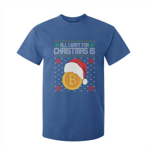 Funny All I Want For Christmas Is Bitcoin T Shirt For Kid TS09 Royal Blue Print Your Wear