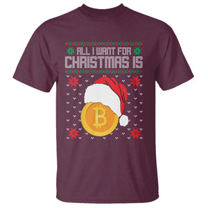 Funny All I Want For Christmas Is Bitcoin T Shirt TS09 Maroon Print Your Wear