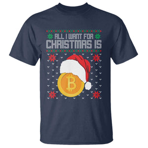 Funny All I Want For Christmas Is Bitcoin T Shirt TS09 Navy Print Your Wear
