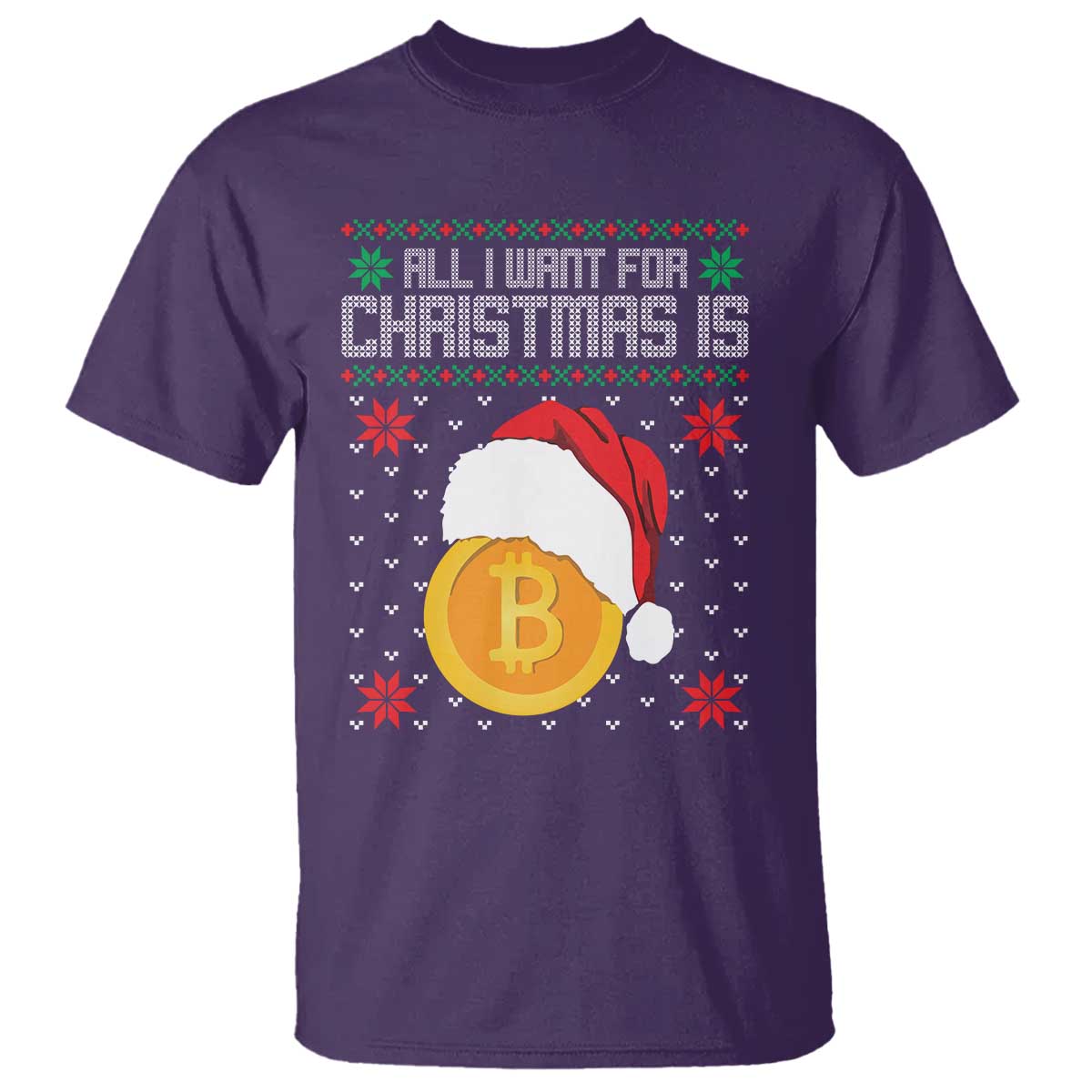 Funny All I Want For Christmas Is Bitcoin T Shirt TS09 Purple Print Your Wear