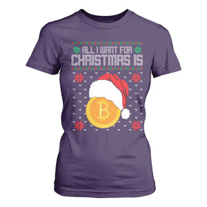 Funny All I Want For Christmas Is Bitcoin T Shirt For Women TS09 Purple Print Your Wear