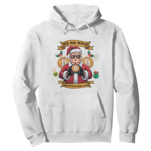 Funny Christmas Bitcoin Hoodie Ho Ho Hold Merry Crypto Santa Trump TS09 White Print Your Wear
