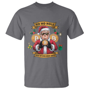 Funny Christmas Bitcoin T Shirt Ho Ho Hold Merry Crypto Santa Trump TS09 Charcoal Print Your Wear