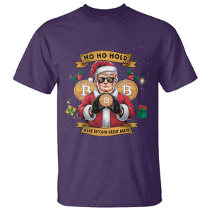 Funny Christmas Bitcoin T Shirt Ho Ho Hold Merry Crypto Santa Trump TS09 Purple Print Your Wear