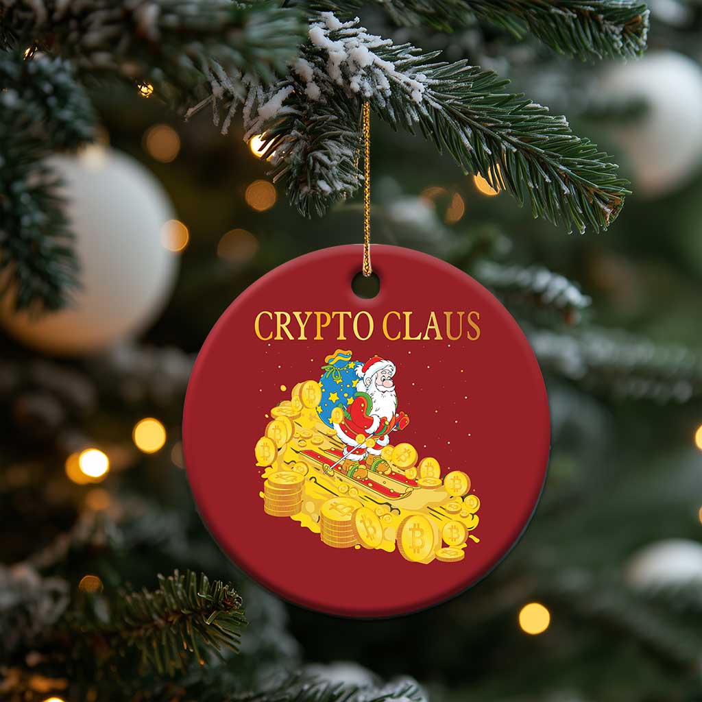 Funny Christmas Bitcoin Crypto Claus Christmas Ornament - PrintYourWear -  Print Your Wear