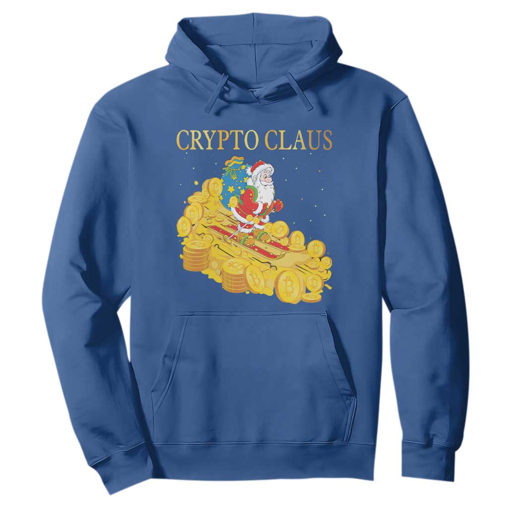 Funny Christmas Bitcoin Crypto Claus Hoodie TS09 Royal Blue Print Your Wear