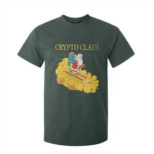 Funny Christmas Bitcoin Crypto Claus T Shirt For Kid TS09 Dark Forest Green Print Your Wear