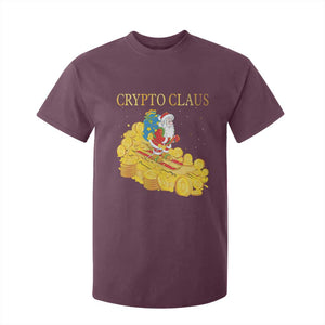 Funny Christmas Bitcoin Crypto Claus T Shirt For Kid TS09 Maroon Print Your Wear