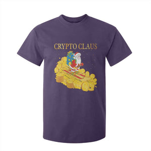 Funny Christmas Bitcoin Crypto Claus T Shirt For Kid TS09 Purple Print Your Wear