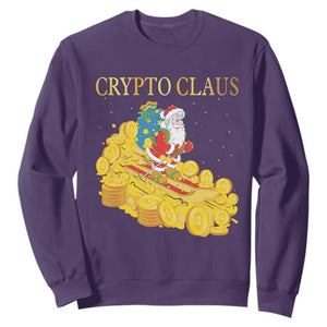 Funny Christmas Bitcoin Crypto Claus Sweatshirt TS09 Purple Print Your Wear