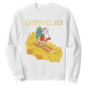 Funny Christmas Bitcoin Crypto Claus Sweatshirt TS09 White Print Your Wear