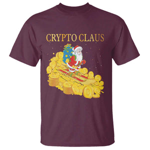 Funny Christmas Bitcoin Crypto Claus T Shirt TS09 Maroon Print Your Wear