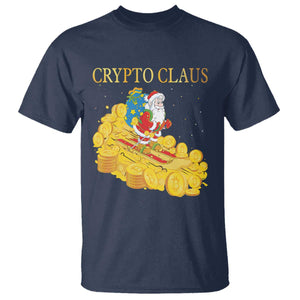 Funny Christmas Bitcoin Crypto Claus T Shirt TS09 Navy Print Your Wear