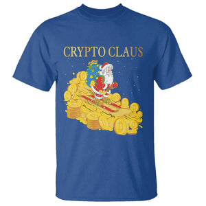 Funny Christmas Bitcoin Crypto Claus T Shirt TS09 Royal Blue Print Your Wear