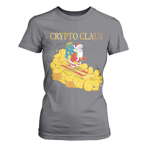 Funny Christmas Bitcoin Crypto Claus T Shirt For Women TS09 Charcoal Print Your Wear