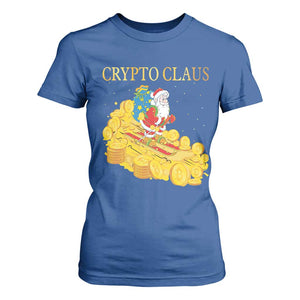 Funny Christmas Bitcoin Crypto Claus T Shirt For Women TS09 Royal Blue Print Your Wear